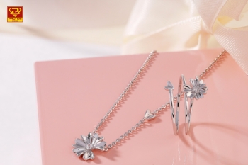 Set trang sức vàng trắng (mã STS 3710)